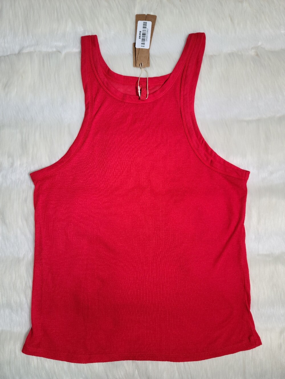 SKIMS Sheer Rib Tank Red Carmine Women Medium NEW